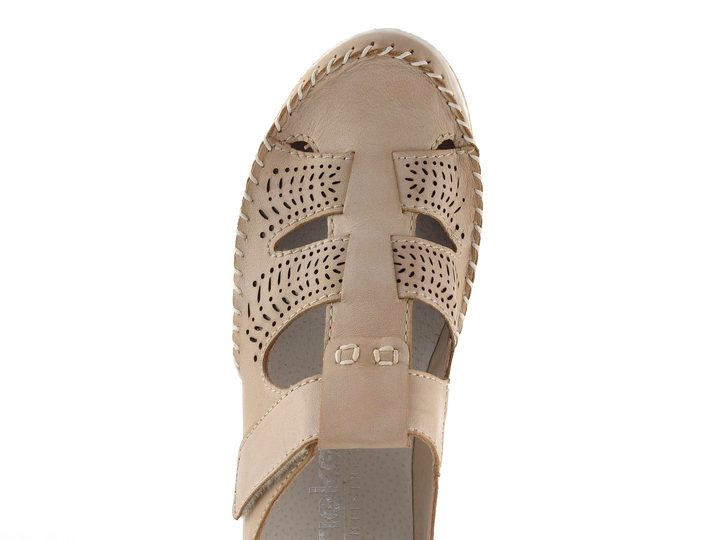 Rieker športovejšie prerezávané poltopánky béžové 49958-61