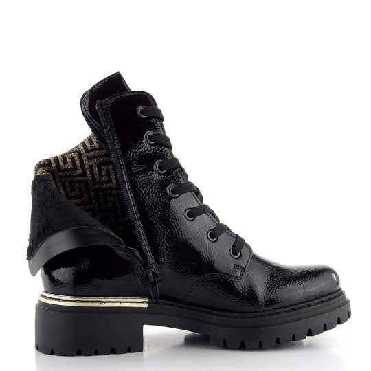 Rieker šnurovacia členková obuv s gumičkou čierna 72607-00