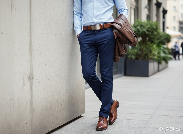 Kožený opasek hnědý s obdélníkovou sponou 32 mm