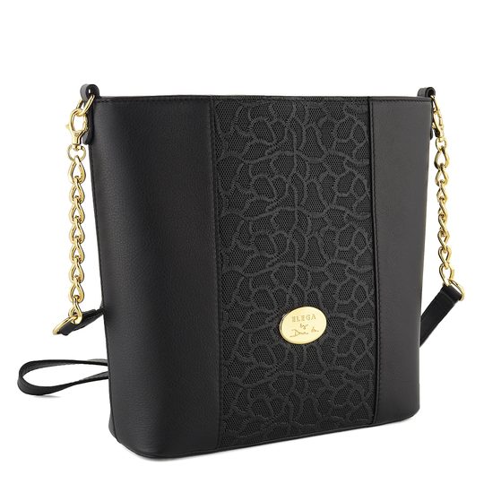 Elega by Dana M. crossbody kabelka s dezénem černá 69357