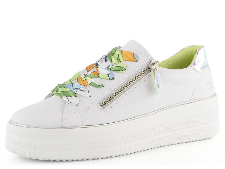 Remonte tenisky na platformě s klínkem Weiss/Silber-multi D1C06-80