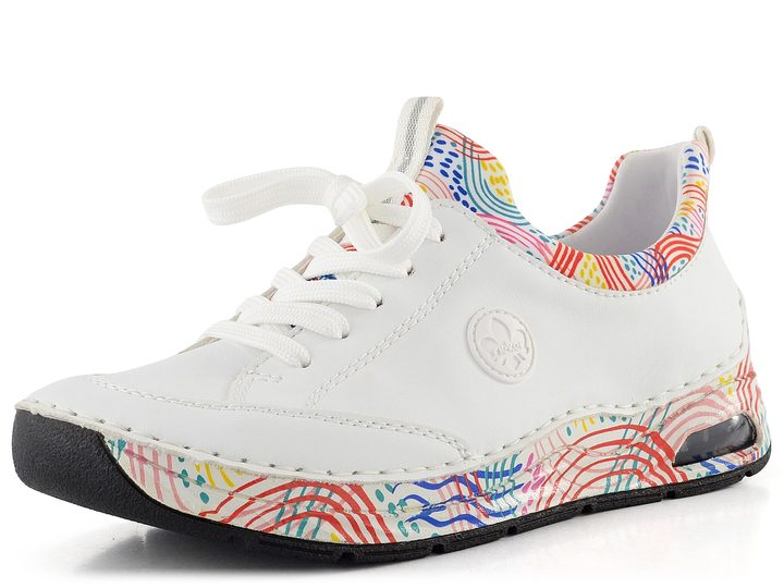 Rieker šněrovací polobotky weiss/weiss-multi 44562-80