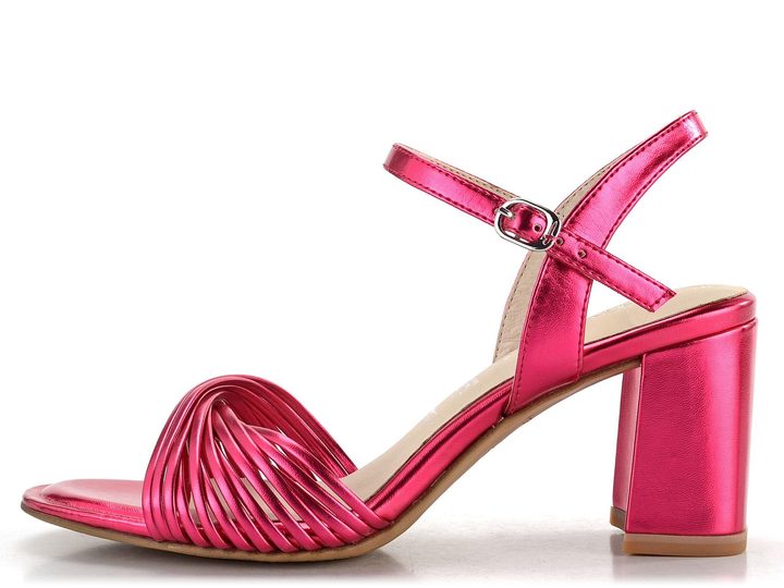 Tamaris sandály na podpatku Fuxia Metallic 1-28324-42