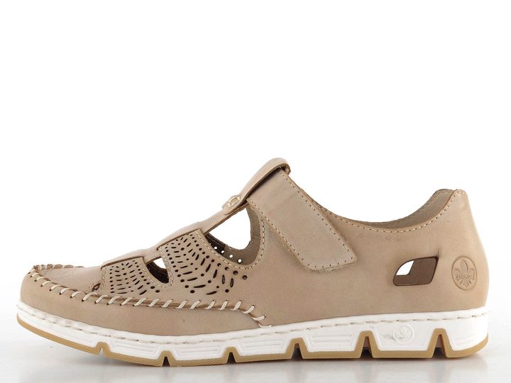 Rieker športovejšie prerezávané poltopánky béžové 49958-61