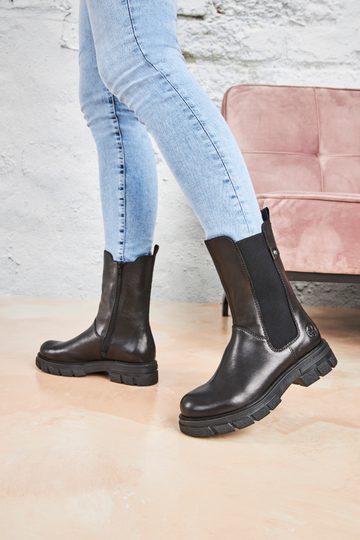 Rieker vysoká chelsea členková obuv na hrubej podošve čierna Z9180-01