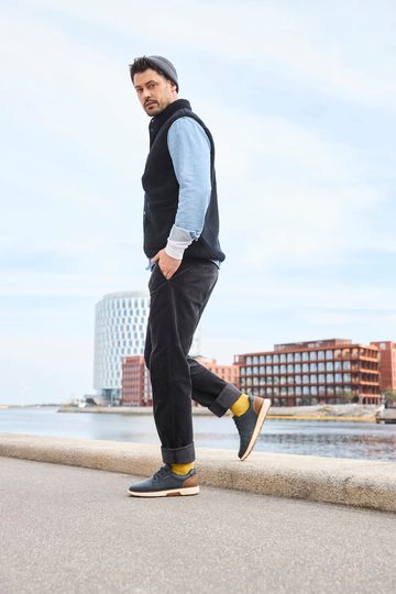 Rieker pánske šnurovacie poltopánky s membránou tmavo modré B3317-14