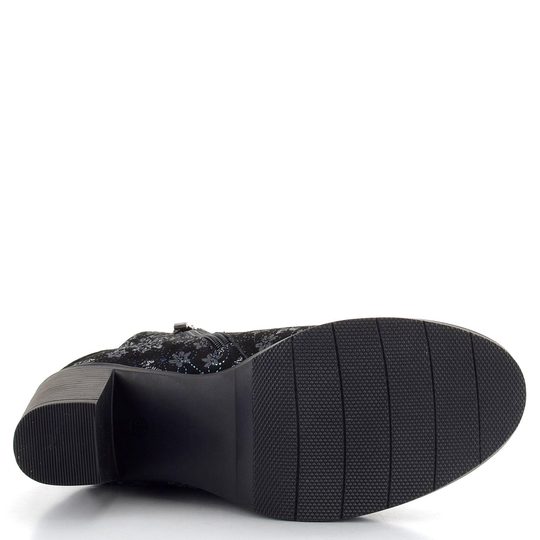 Barton elegantní kotník černý s potiskem 24-2534