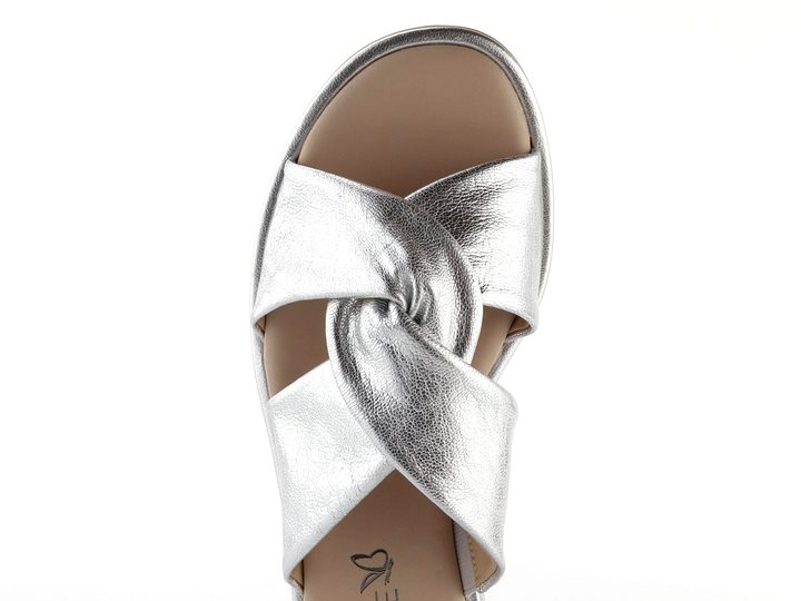 Caprice metalické pantofle Silver 9-27100-42
