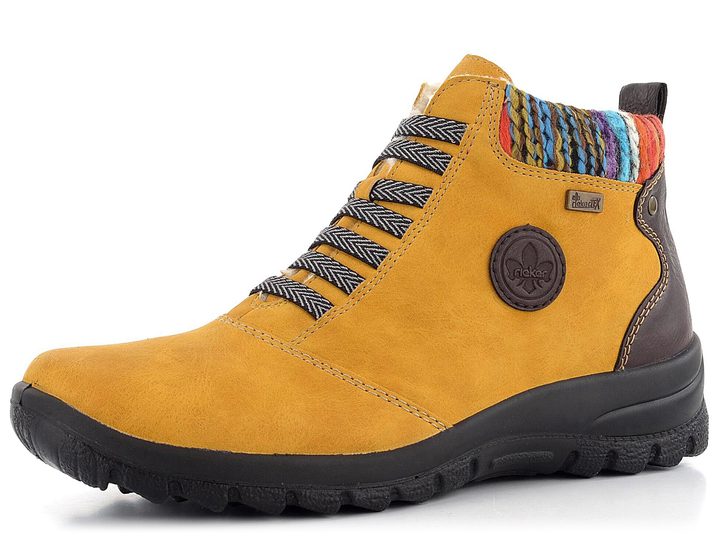 Rieker zateplené členkové topánky s pružinkami žlté L7174-68