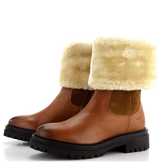 Geox polokozačky s límcem koňakové Iridea D04HRM02246C6001