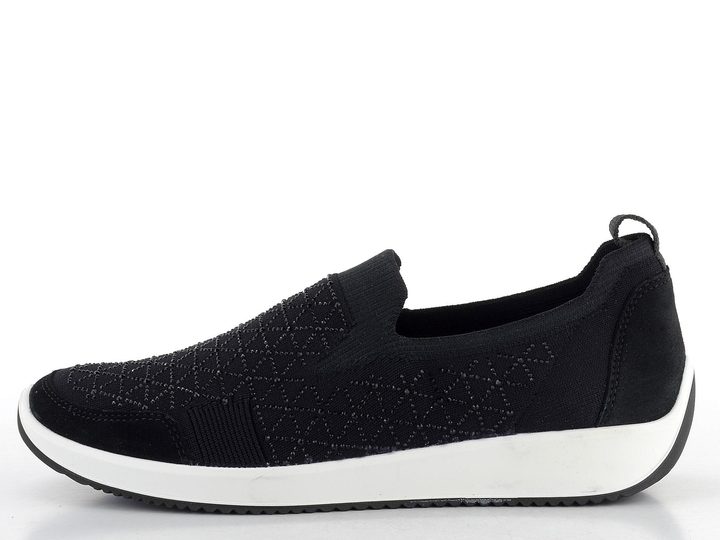 Ara textilní mokasíny černé Lissabon 12-54050-10