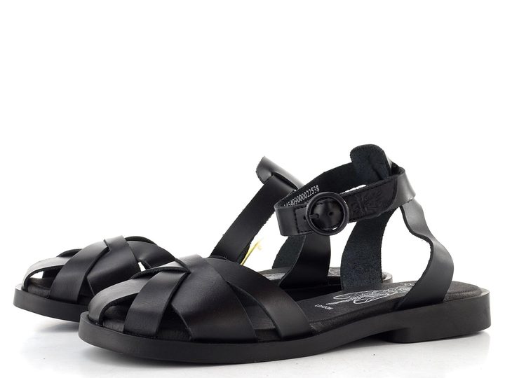 Fly London sandály s plnou špičkou black P145409000