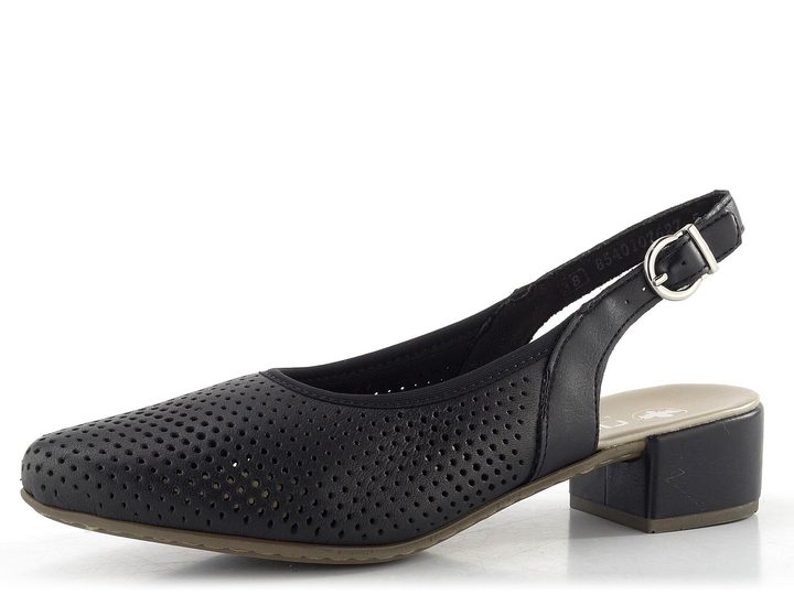 Rieker prořezávané lodičky s volnou patou černé 47066-00