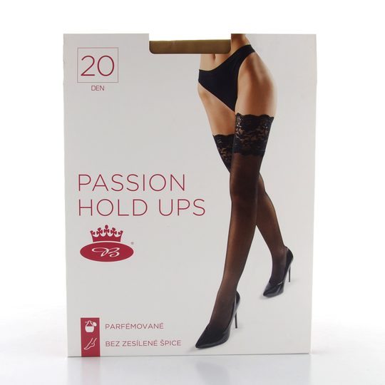 Jemné parfémované samodržící punčochy s krajkou beige 20 DEN