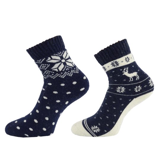 Dámské zimní ponožky s vlnou tmavě modré 37835