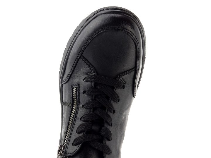 Rieker čierne šnurovacie poltopánky so zipsom a membránou N1301-01