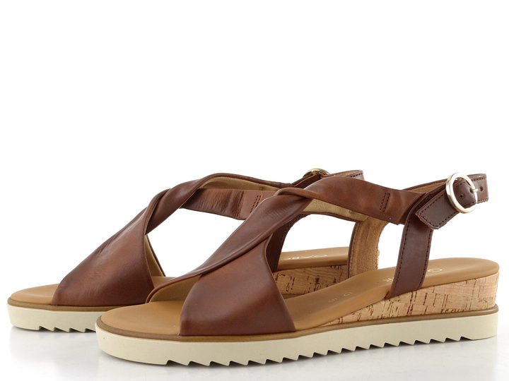 Gabor sandály na klínu camel 82.751.53