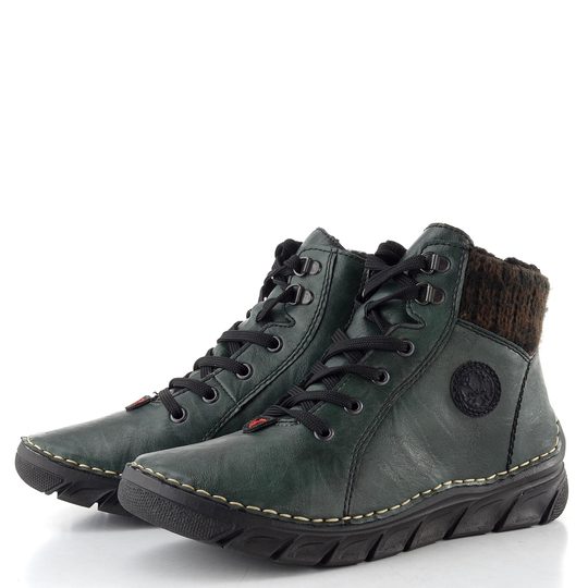 Rieker šněrovací kotník tmavě zelený 55040-54