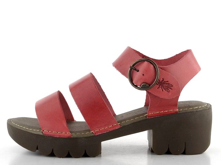 Fly London sandály na platformě s podpatkem červené P801520004