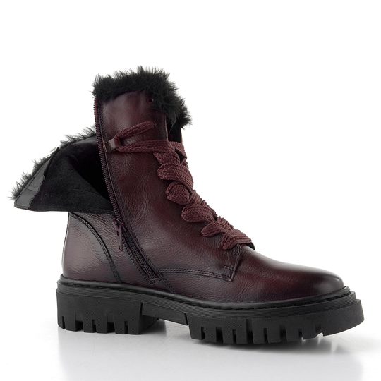 TT.BAGATT kožený kotník na platformě vínový D31-AUJ31-1069