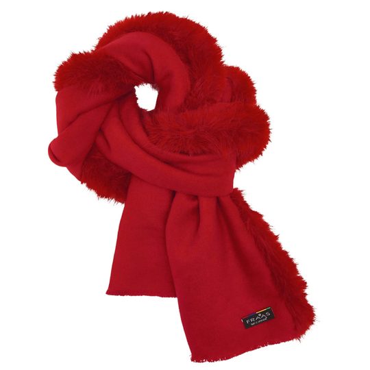 Fraas pončo s kožešinkovým lemem true red 631206-361