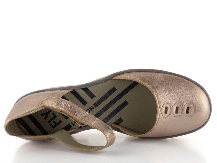 Fly London metalické lodičky na klínu sahara P501305027