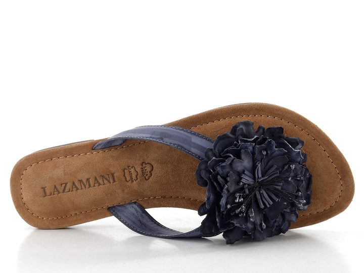 Lazamani žabky s květinou black 33517