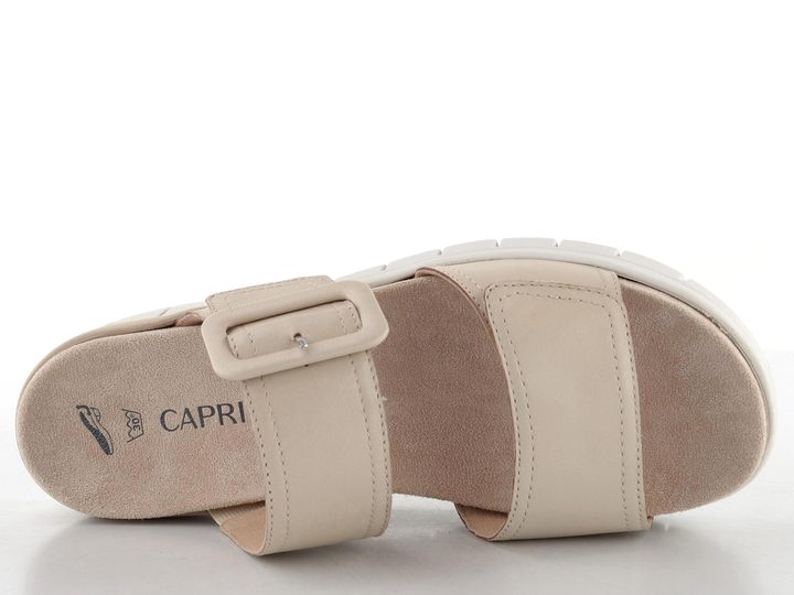 Caprice kožené pantofle s vyměnitelnou stélkou Cream Perlato 9-27203-44