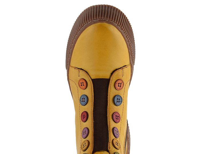 Karyoka dámský kotník s barevnými knoflíky žlutý 3100-493