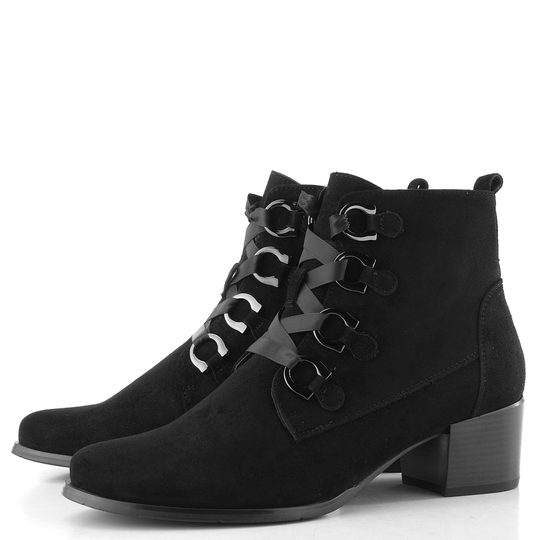 Regarde šněrovací kotník na podpatku Jolene-30 black