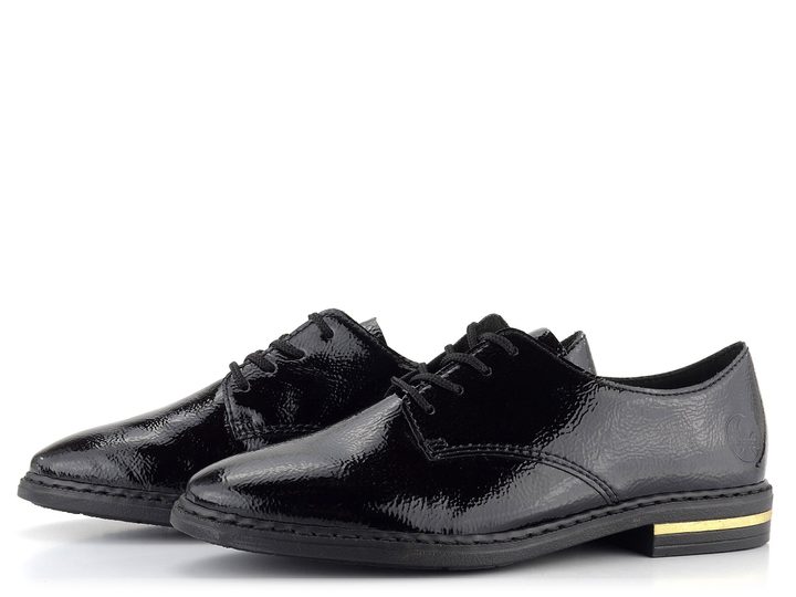 Rieker šnurovacie poltopánky na nízkom podpätku čierne 50618-00