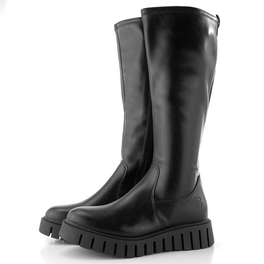 TT.BAGATT hladké kozačky hrubé podešvi černé  D31-AO136-5000