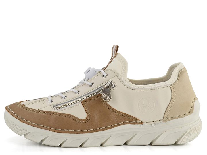 Rieker prozouvací polobotky s olivkou béžové kombi 55064-60