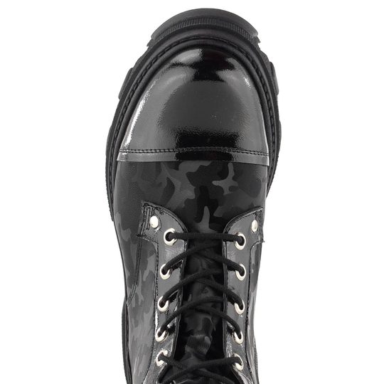 Barton členková obuv vyššia kombinovaná čierna/potlač 21303