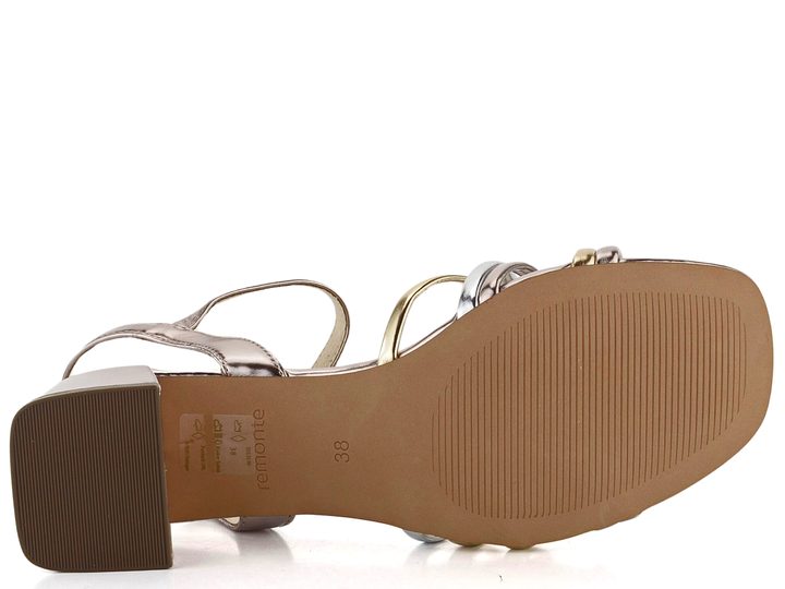Remonte metalické sandále na podpätku D1L52-90