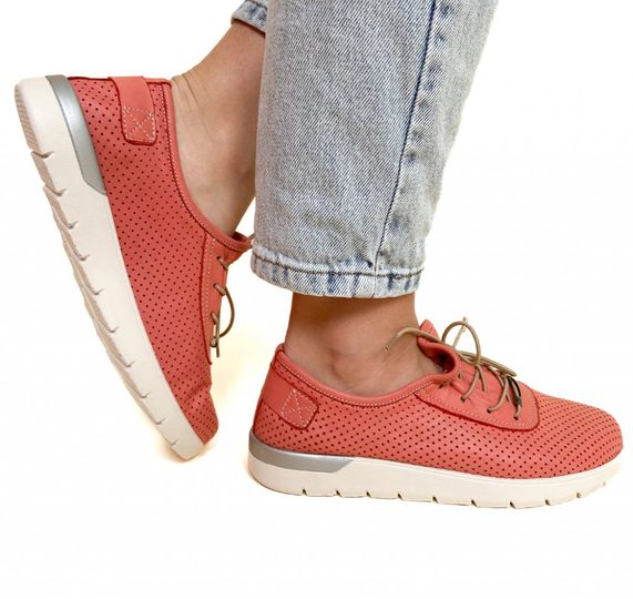 Looke perforované šněrovací polobotky Madie coral L0674_25