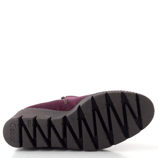 Gabor semišový kotník na klínku mulberry 8045.01.005