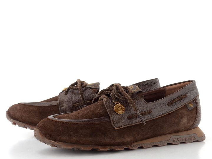Hispanitas semišové šněrovací polobotky Zinnia espresso HI264908