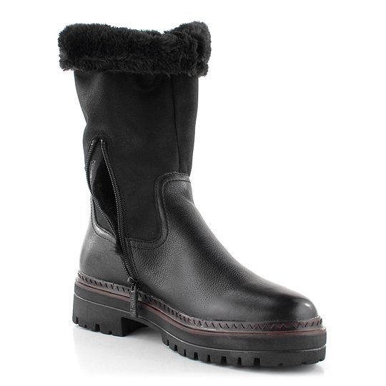 Tamaris hladké polokozačky černé 1-26638-39