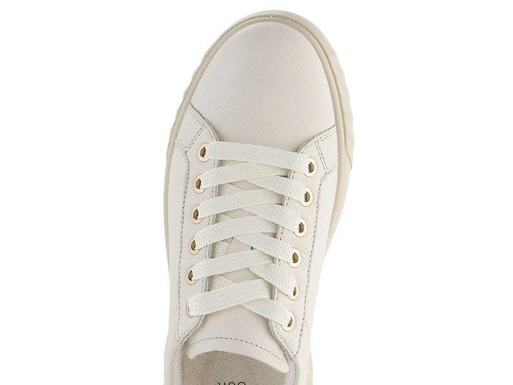 Ara širšie poltopánky na platforme Monaco Cream/Platin 12-46523-17