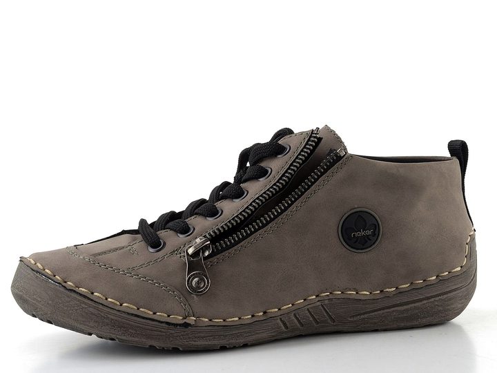 Rieker šněrovací kotník se zipem šedý 52514-42