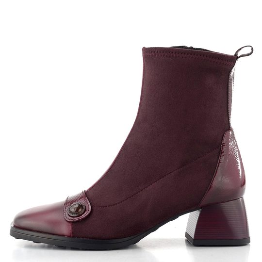 Hispanitas strečový zipový kotník na podpatku Marsella wine HI254219