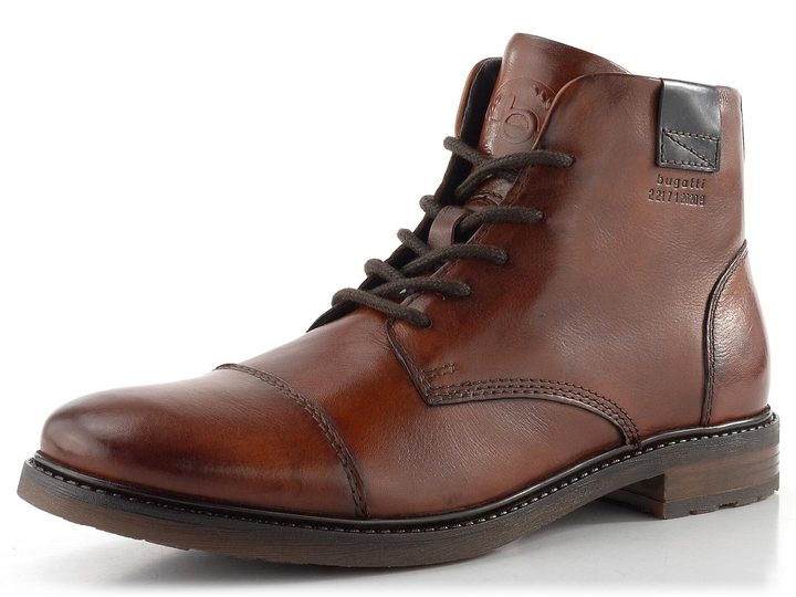 Bugatti šněrovací kotník koňakový 315-9573E-1000