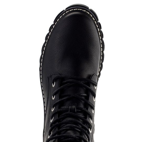 Mustang šněrovací kotník na hrubé podešvi Schwarz 1447-506-009