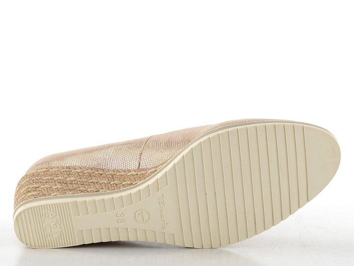 Tamaris textilní lodičky na klínu lt gold 1-22313-44