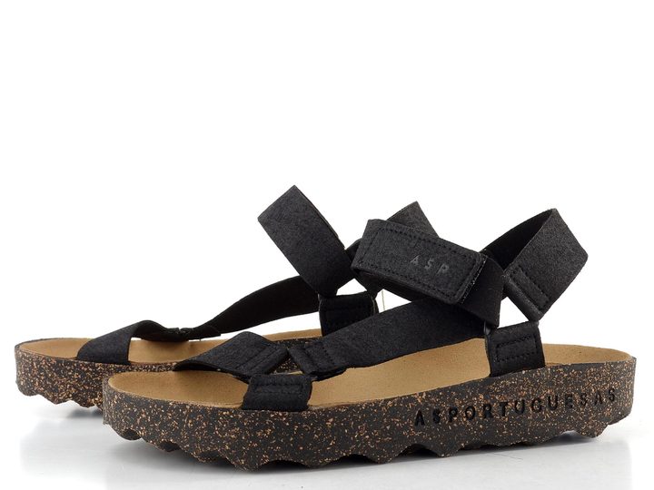 Asportuguesas černé sandály Clew L P018222007