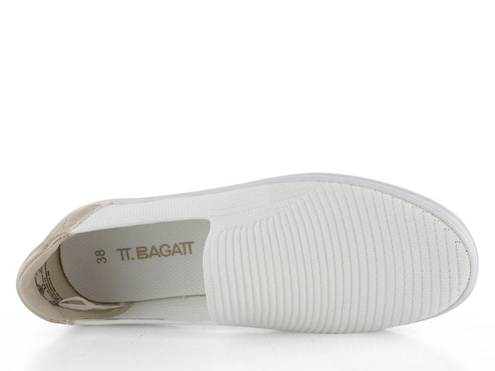 TT.BAGATT slip-on úpletové mokasíny white/metallics D35-AKD60-6950
