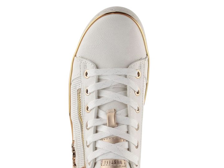 Mustang tenisky se zipem weiss/gold 1300-312-111
