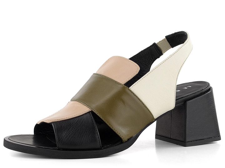 Le Bohémien barevné sandály na podpatku T5086-1
