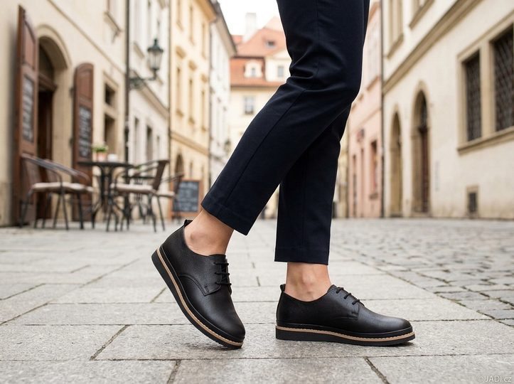 Looke hladké polobotky Leona dark black  L0687_24